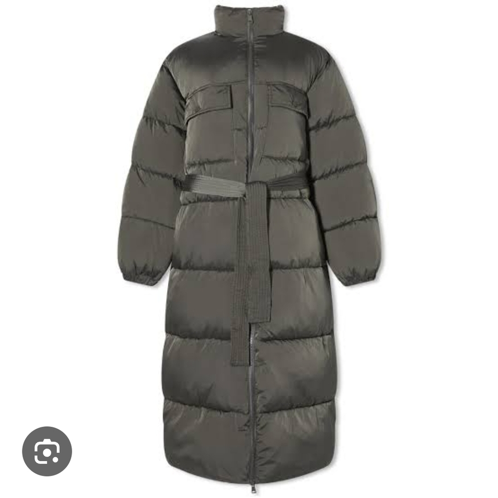 Long Puffer Coat with Belt